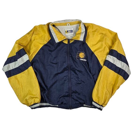 Vintage Indiana Pacers Windbreaker Size Large Full Zip Locker Line 80s 90s - Picture 1 of 6